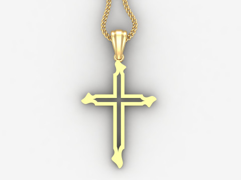 Cross Pendant Jesus Christ 4CP0056 Model Cetak 3D
