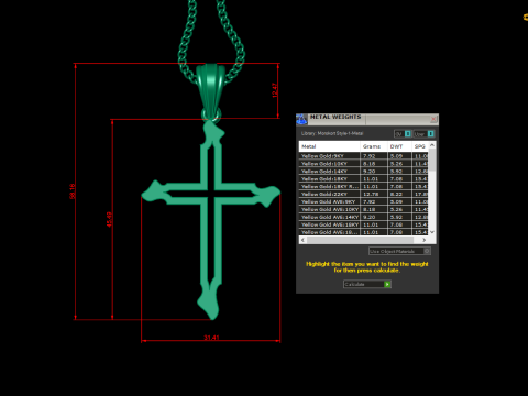 Cross Pendant Jesus Christ 4CP0056 Model Cetak 3D