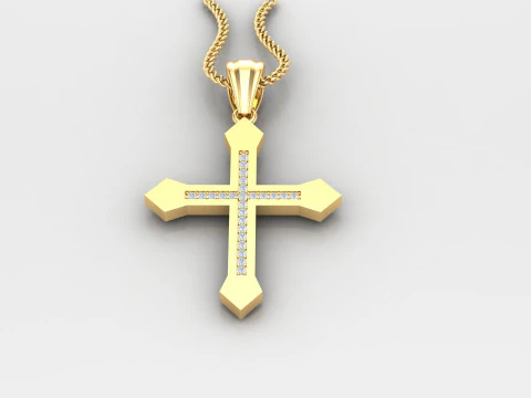 Cross Pendant Jesus Christ 4CP0057 3D Print Model