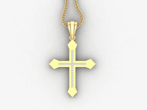 Cross Pendant Jesus Christ 4CP0057 3D Print Model
