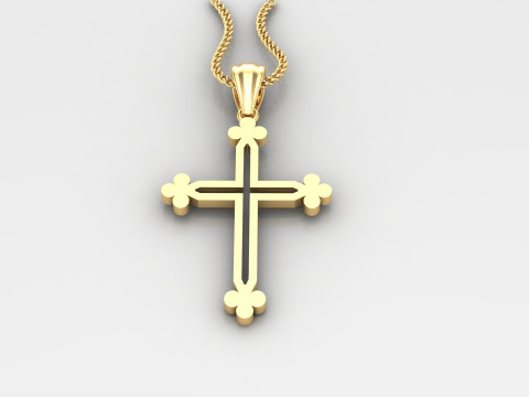 Cross Pendant Jesus Christ 4CP0058 3D Print Model