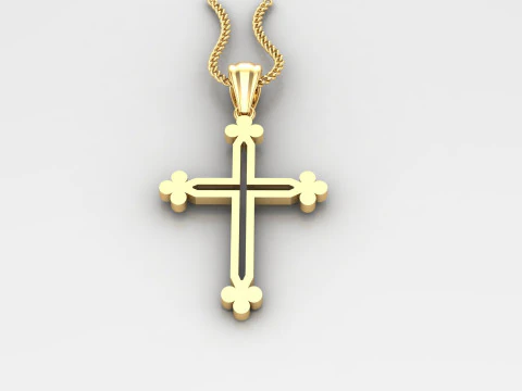 Cross Pendant Jesus Christ 4CP0058 3D Print Model