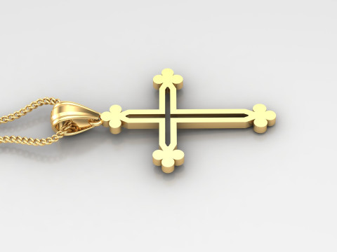 Cross Pendant Jesus Christ 4CP0058 3D Print Model