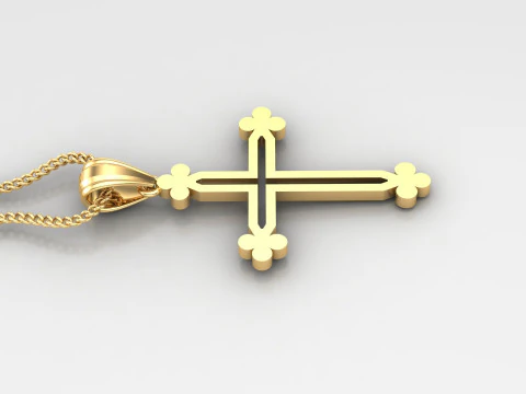 Cross Pendant Jesus Christ 4CP0058 3D Print Model