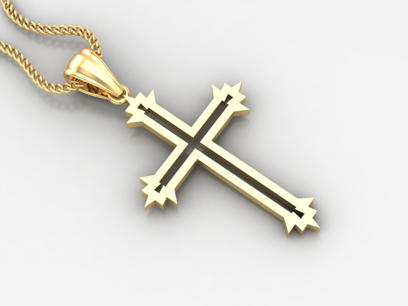 Cross Pendant Jesus Christ 4CP0060 3D Принт Модель .c4d .max .obj .3ds .fbx .stl .blend