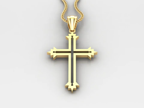 Cross Pendant Jesus Christ 4CP0060 3D Print Model
