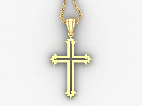 Cross Pendant Jesus Christ 4CP0060 3D Print Model