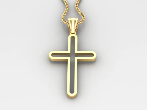 Cross Pendant Jesus Christ 4CP0061 3D Print Model