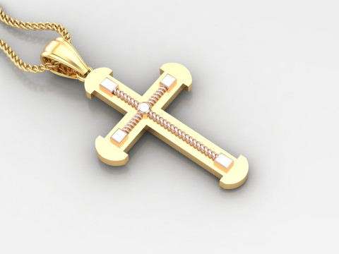 Cross Pendant Jesus Christ 4CP0062 3D 打印模型