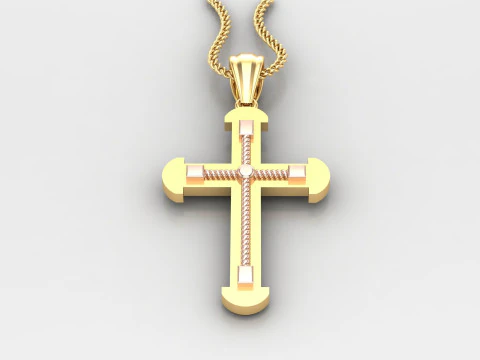 Cross Pendant Jesus Christ 4CP0062 3D Print Model