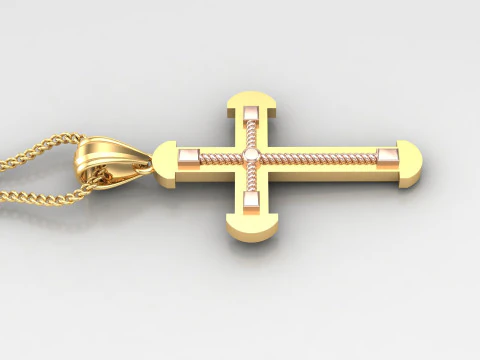 Cross Pendant Jesus Christ 4CP0062 3D Print Model