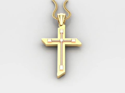 Cross Pendant Jesus Christ 4CP0063 3D Print Model
