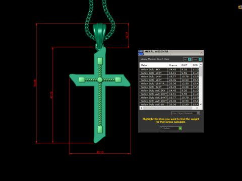 Cross Pendant Jesus Christ 4CP0063 3D Print Model