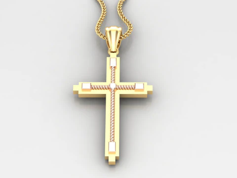 Cross Pendant Jesus Christ 4CP0064 3D Print Model