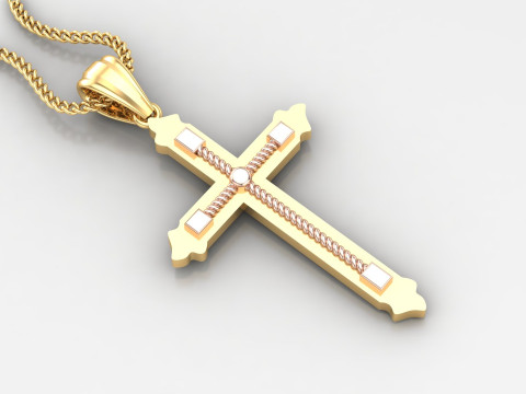 Cross Pendant Jesus Christ 4CP0067 3D 打印模型