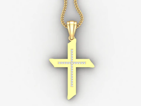 Cross Pendant Jesus Christ 4CP0068 3D Print Model
