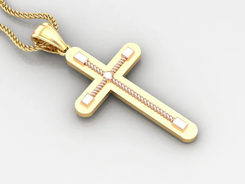 Cross Pendant Jesus Christ 4CP0069 3D Print Model