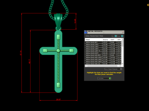 Cross Pendant Jesus Christ 4CP0069 3D-printmodel