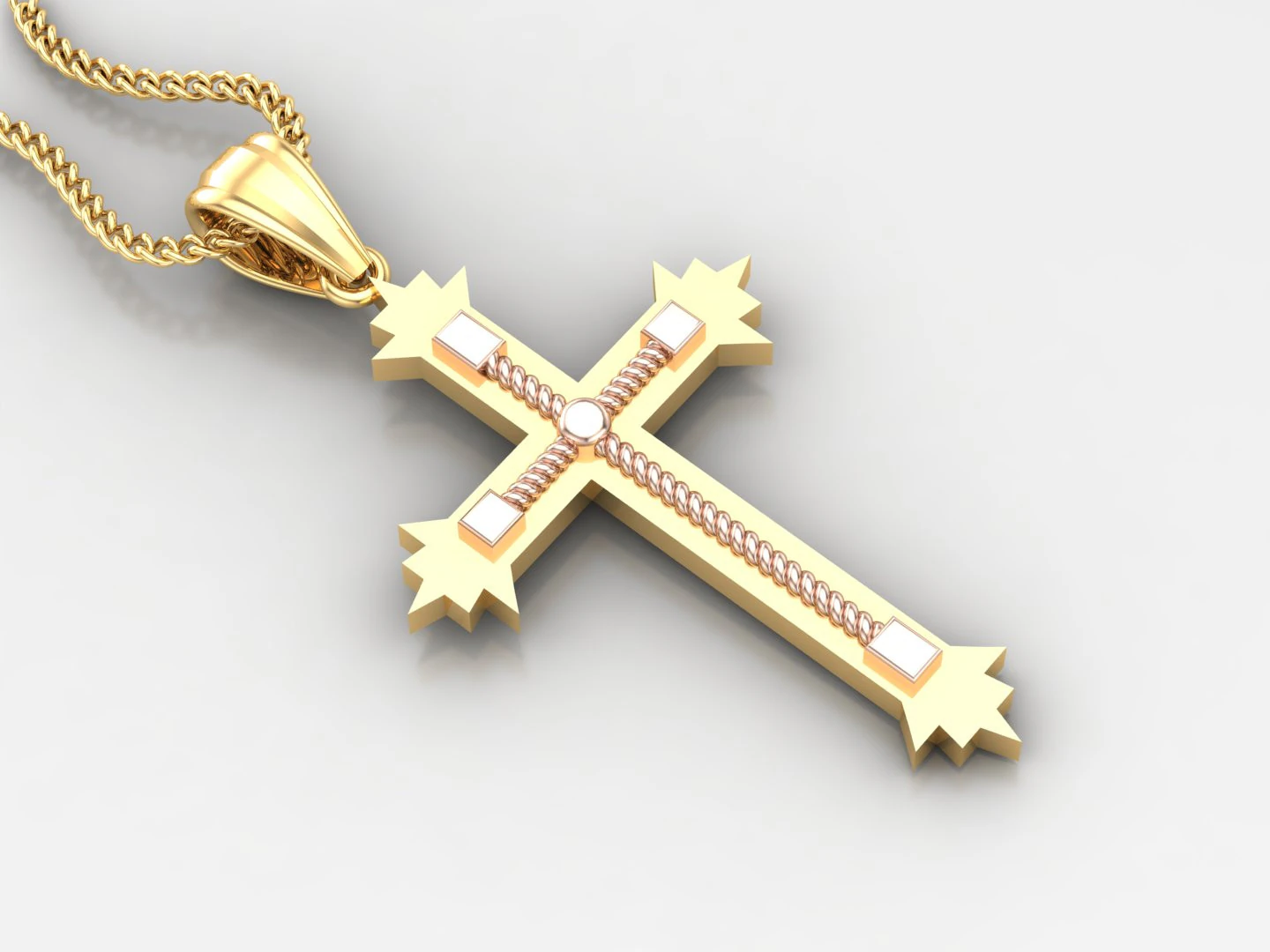 Cross Pendant Jesus Christ 4CP0070 3D Print Model .c4d .max .obj .3ds .fbx .stl .blend 