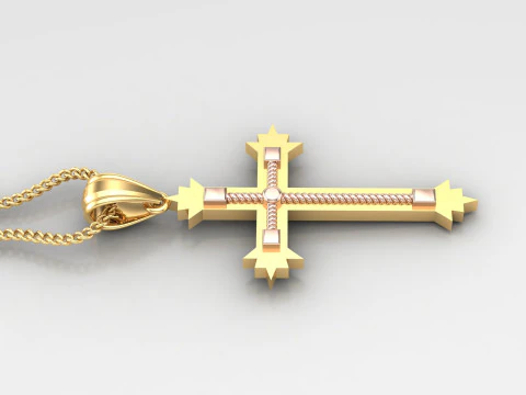Cross Pendant Jesus Christ 4CP0070 3D Print Model