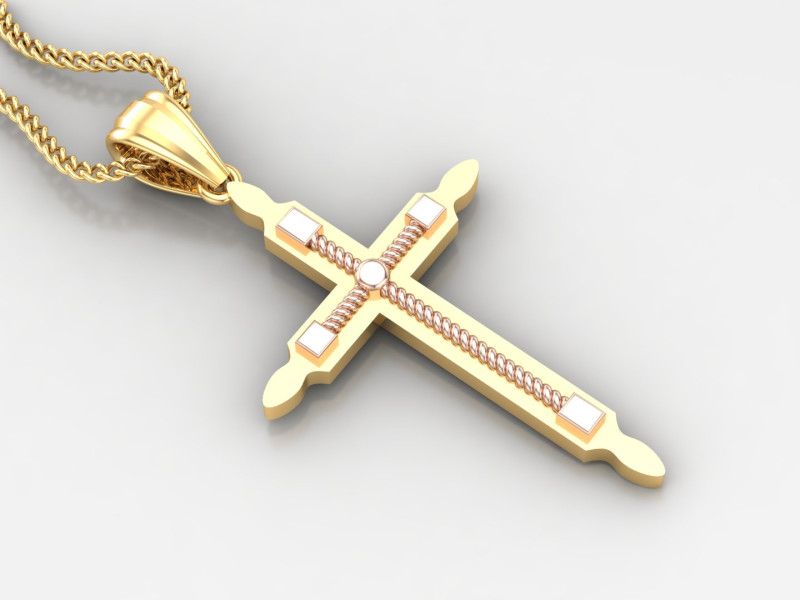 Cross Pendant Jesus Christ 4CP0071 3D Print Model .c4d .max .obj .3ds .fbx .stl .blend 