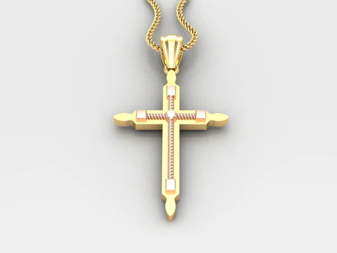 Cross Pendant Jesus Christ 4CP0071 3D Print Model
