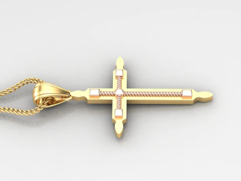 Cross Pendant Jesus Christ 4CP0071 3D Print Model