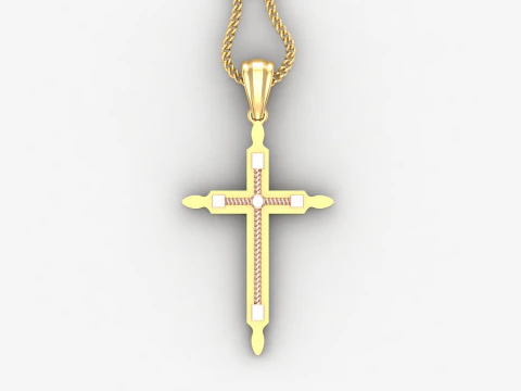 Cross Pendant Jesus Christ 4CP0071 3D Print Model
