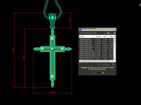 Cross Pendant Jesus Christ 4CP0071 3D Print Model