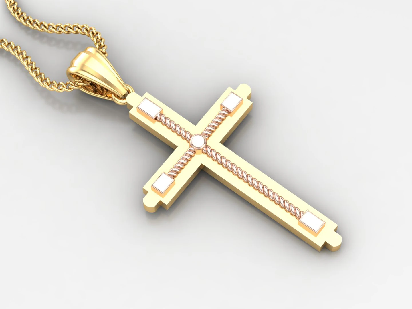 Cross Pendant Jesus Christ 4CP0072 3D Print Model .c4d .max .obj .3ds .fbx .stl .blend 