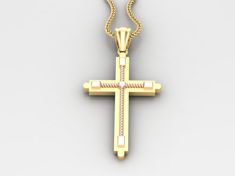 Cross Pendant Jesus Christ 4CP0072 3D Print Model