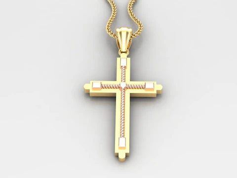 Cross Pendant Jesus Christ 4CP0072 3D Print Model