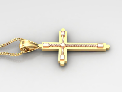 Cross Pendant Jesus Christ 4CP0072 3D Print Model