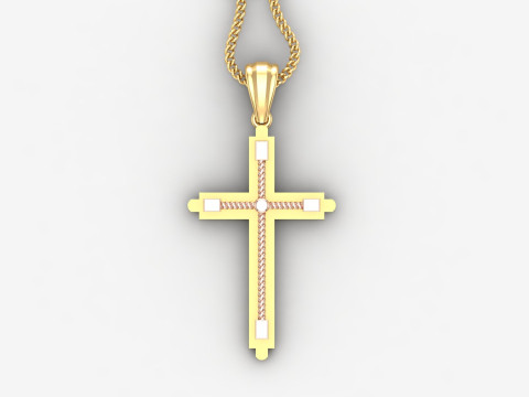 Cross Pendant Jesus Christ 4CP0072 3D Print Model