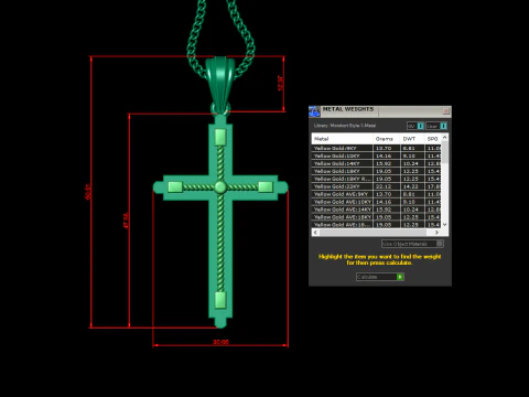 Cross Pendant Jesus Christ 4CP0072 3D Print Model
