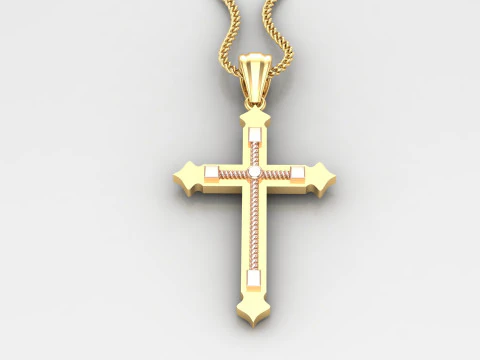 Cross Pendant Jesus Christ 4CP0073 3D Print Model