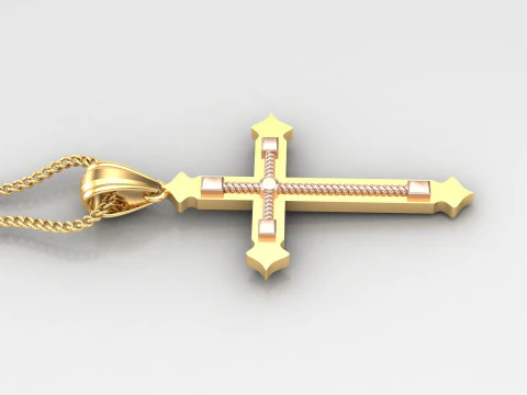 Cross Pendant Jesus Christ 4CP0073 3D Print Model