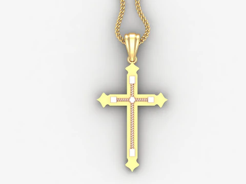 Cross Pendant Jesus Christ 4CP0073 3D Print Model