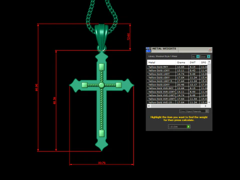 Cross Pendant Jesus Christ 4CP0073 3D Print Model