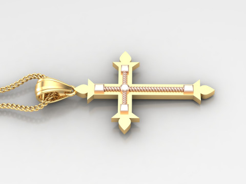 Cross Pendant Jesus Christ 4CP0074 3D-printmodel