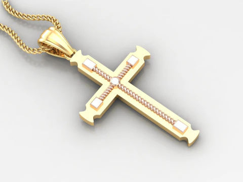 Ciondolo Croce Ges&ugrave; Cristo 4CP0075 Modello di stampa 3D