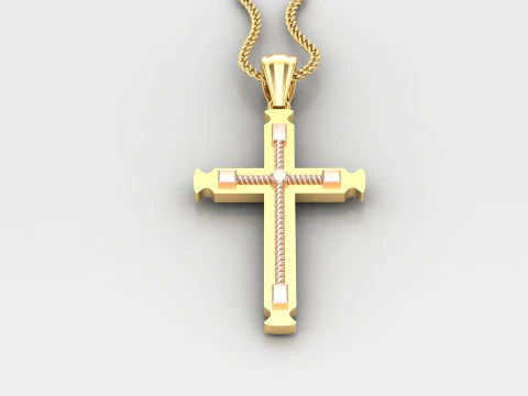 Cross Pendant Jesus Christ 4CP0075 3D Print Model