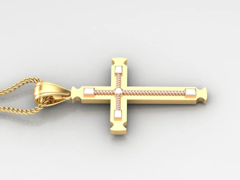 Cross Pendant Jesus Christ 4CP0075 3D Print Model