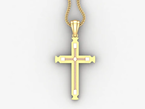 Cross Pendant Jesus Christ 4CP0075 3D Print Model
