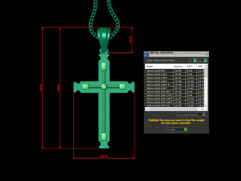 Cross Pendant Jesus Christ 4CP0075 3D Print Model