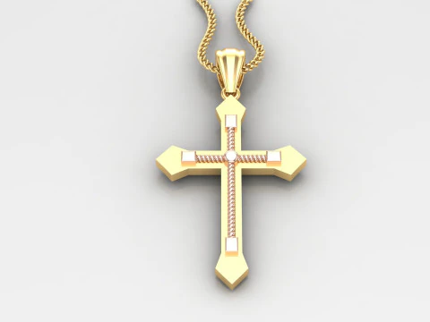 Cross Pendant Jesus Christ 4CP0076 3D Print Model