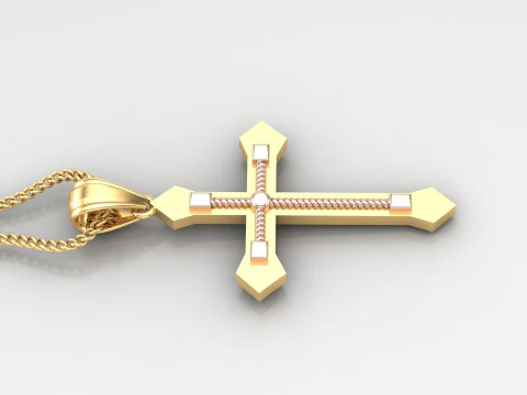 Cross Pendant Jesus Christ 4CP0076 3D Print Model