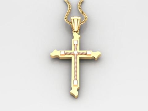 Cross Pendant Jesus Christ 4CP0077 Modèles 3D en vedette