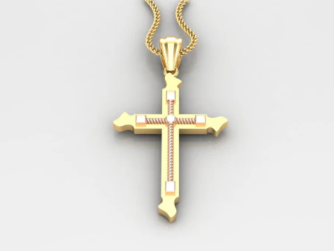 Cross Pendant Jesus Christ 4CP0077 3D Print Model