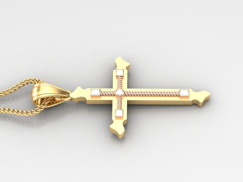 Cross Pendant Jesus Christ 4CP0077 Modèles 3D en vedette